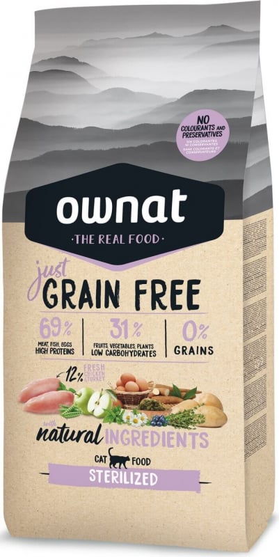 OWNAT JUST GRAIN FREE CHAT STERILIZED 3kg